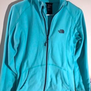 Baby Blue North Face Zip Up Fleece Jacket